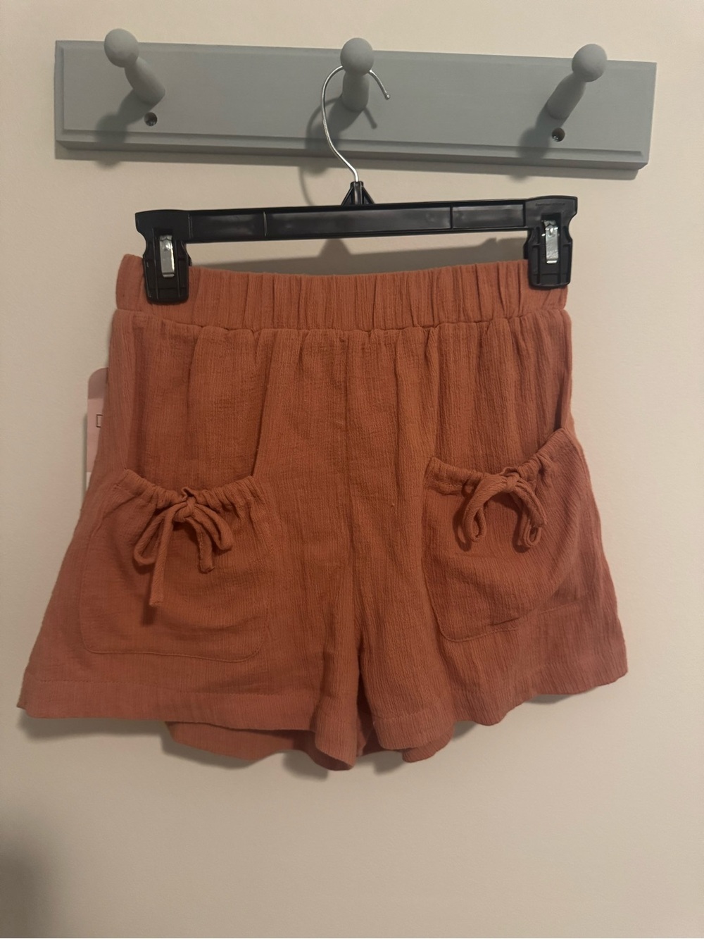 Dress up NWT Orange Summer Tie Pockets Coverup Boho Shorts